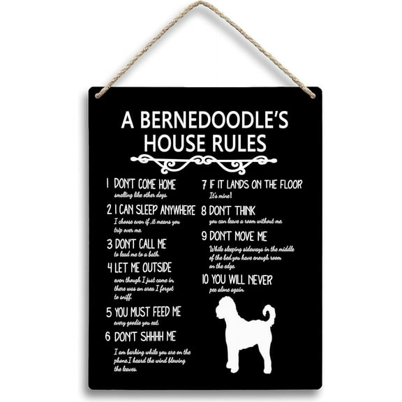 Zomyto A Bernedoodles House Rules Dog Wooden Signs 8x10, Bernedoodle Dog Gifts for Dog Lovers, Dog Signs for , Dog Wall Decor