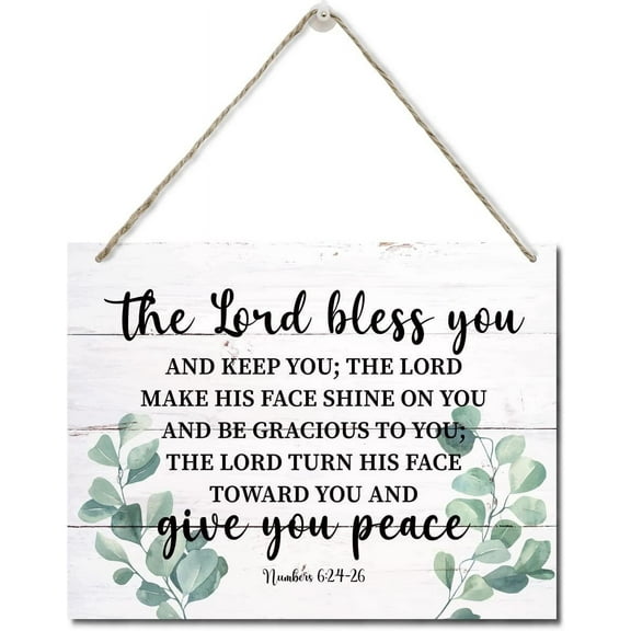 Zomyto Bible Verse Decor, Home Wall Decor The Lord Bless You And Keep You Scripture Rustic Hanging Wall Plaque Wood Signs, Numbers 6:24-26 Christian Sign
