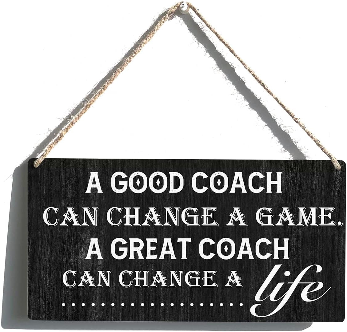 Zomyto Coach Sign Gift Farmhouse a Good Coach Can Change a Game Wooden ...