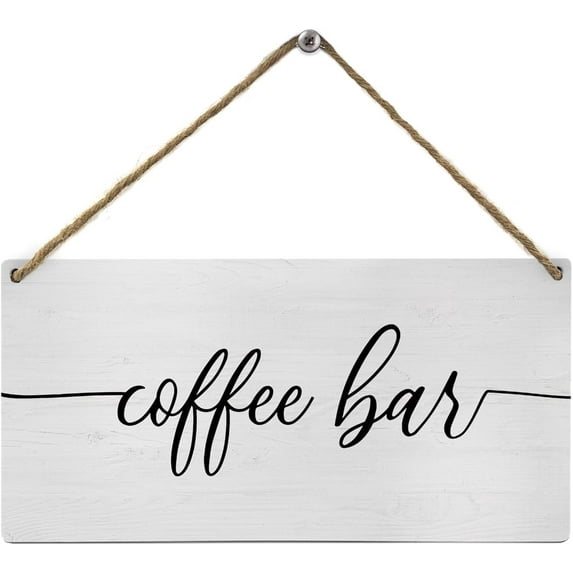 Zomyto Coffee Bar Wood Decor Sign,Modern Coffee Bar Wood Signs,Farmhouse Coffee Wall Decor,Rustic Wooden Sign Plaque Wall Hanging for Cafe Restaurants Coffee Shop 12x6 inch