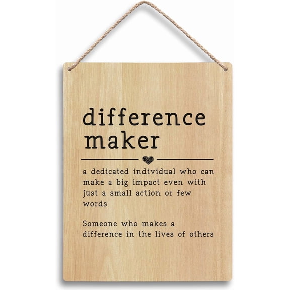 Zomyto Difference Maker Definition Wooden Signs 8x10, Inspirational Office Wall Decor, Thank You Appreciation Farewell Gifts for Boss Coworkers Women Men, Boss Coworker Gifts