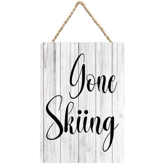 Zomyto Gone Skiing. Wood Decor Sign 12X6 Inch