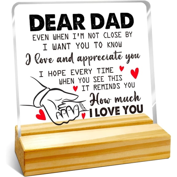 Zomyto Ideas Gift for Father's Day,Thank You Gift for Daddy,Gifts for Dad from Daughter Son,Appreciation Gifts for Dad,Dad It Reminds You How Much I Love You Acrylic Plaque