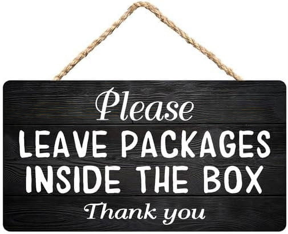 Rustic Packages Sign Zomyto Leave Packages Inside The Box Sign,Rustic Wooden Hanging Sign ...