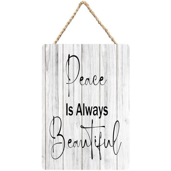 Zomyto Peace Is Always Beautiful Wood Decor Sign 12X6 Inch