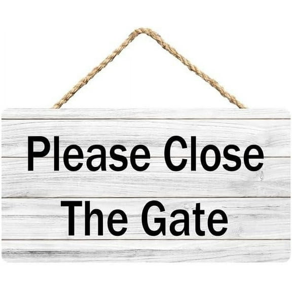 Zomyto Please Close The Gate Wood Decor Sign 12X6 Inch