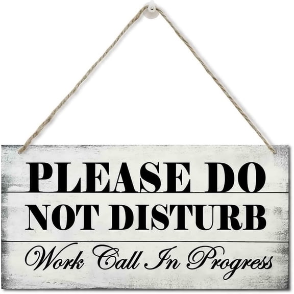 Zomyto Please Do Not Disturb Wood Decor Sign, Conference Call Wood Signs, Hanging Printed Wall Plaque Wood Signs, Hanging In A Meeting Door Sign, Video Call Sign 12x6 inch