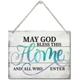 thumbnail image 1 of Zomyto Printed Wood Plaque Sign Wall Hanging, Home Wall Decor May God Bless This Home And All Who Enter Rustic Hanging Wall Plaque Wood Signs, Blessed Family Sign, 1 of 5