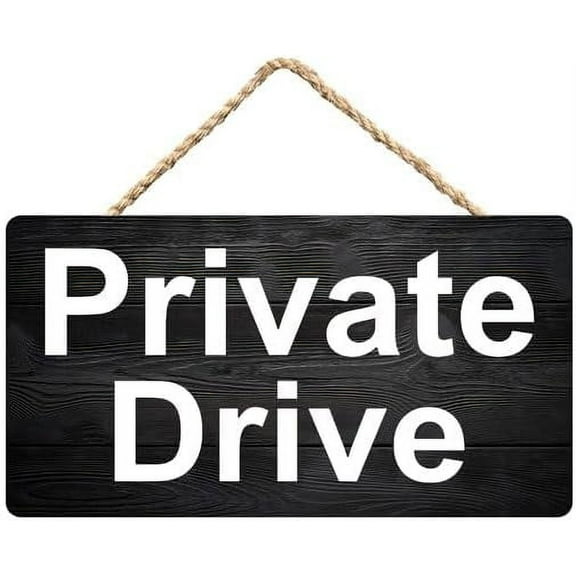 Zomyto Private Drive Sign,Rustic Wooden Hanging Sign 12X6 In Door Hanging Plaques