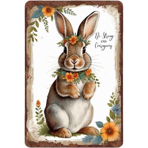 Zomyto Rabbit with Inspiring Positive Quotes Creative Tin Sign 12x8 Inch Aluminum Sign Rabbit Lover Gifts Rabbit Decor for Home Office Cafes Club Pub Garage Man Cave Wall Decor