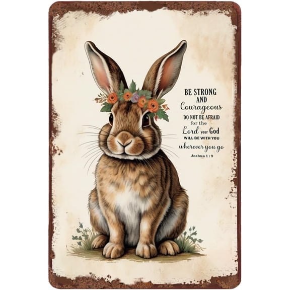 Zomyto Rabbit with Inspiring Positive Quotes Creative Tin Sign 12x8 Inch Aluminum Sign Rabbit Gifts Rabbit Decor for Home Office Cafes Club Pub Garage Man Cave Wall Decor