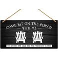 thumbnail image 1 of Zomyto Rustic Hanging Wood Sign Come Sit On The Porch With Me Sign The Drinks Are Cold Wooden Hanging Sign Plaque Rustic Wall Art Decoration 12 X 6 Inch, 1 of 4