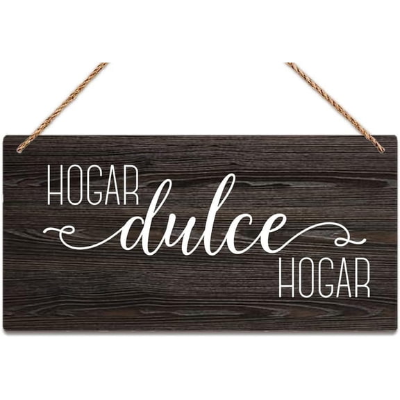 Zomyto Rustic Hanging Wood Sign Spanish Sign Spanish Door Sign Plaque Hanging Sign Home Decor With Ropes 12 X 6 Inch