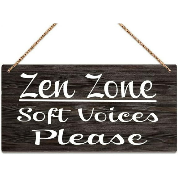 Zomyto Rustic Wooden Door Hanging Wall Art Sign Zen Zone Soft Voices Please Wood Sign Please Do Not Rustic Minimalist Outdoor Wood Wall Art 12 X 6 Inch