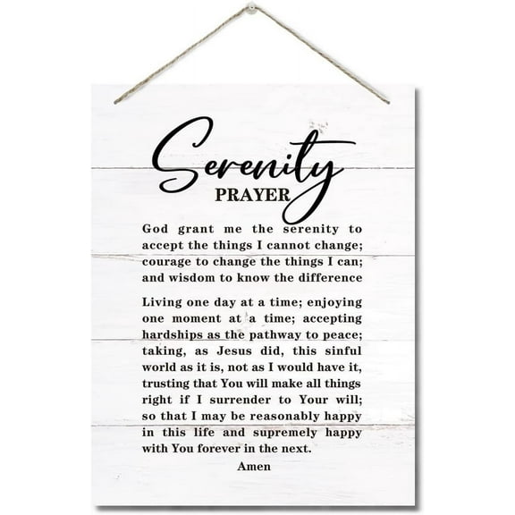 Zomyto The Serenity Prayer Inspirational Decor Sign, God Grant Me The Serenity To Accept The Things I Cannot Change, Hanging Printed Wall Plaque Wood Signs 10x8 inch