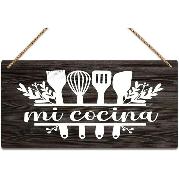 Zomyto Sign Wall Art Definition Wood Plaque Spanish Cocina Sign My Kitchen Sign Hanging Sign Decorative Wood Sign Home Decor Wood Door Sign Plaque 12" X 6"