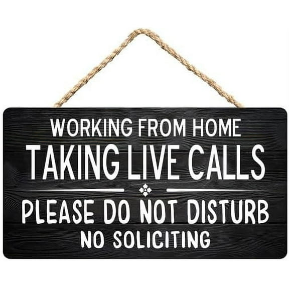 Zomyto Taking Live Calls Sign,Working From Home,Rustic Wooden Hanging Sign 12X6 In Door Hanging Plaques