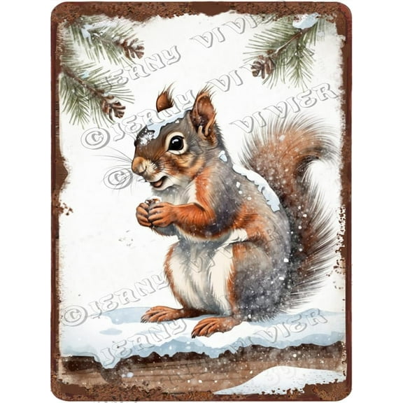 Zomyto Winter Decor Panda Aluminum Sign Vintage Metal Sign Christmas Wall Art Winter Snow Forest Picture Cute Woodland Animal Wall Decor Outside Christmas Decor 12x16 inches