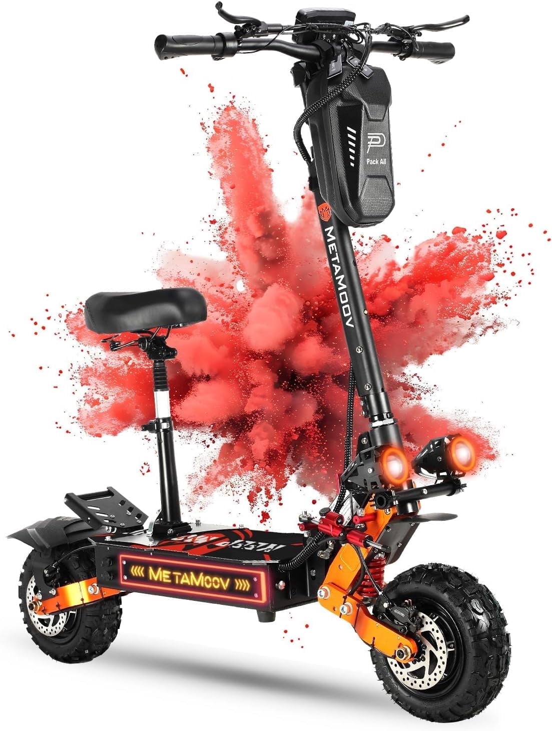 ZonDoo ZO01 Plus 6000W Electric Scooter Dual Motors, 52MPH 60 Miles Long Range,11"Off-Road Tire with Seat for Adults
