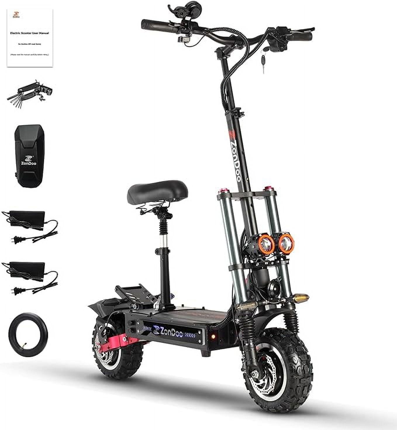 ZonDoo ZO03Plus Electric Scooter Adults with Damper,Up to 62 MPH 60