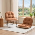 thumbnail image 1 of ZonLi Adjustable Folding Floor Chair, Brown – Cozy Japandi Lounge Seat with Back Support for Adults, 1 of 8