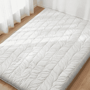 Zonli Japanese Floor Mattress Futon, Foldable Tatami Mat with Cotton Cover, Full 75"x54", Grey