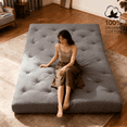 thumbnail image 1 of ZONLI Japanese Futon Mattress, Twin Size 39"x80"x4" | 100% Cotton Foldable Tatami Sleeping Pad for Dorm, Living Room & Camping, Grey, 1 of 11