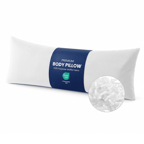 ZonLi Waffle Weave Body Pillow for Adults Side Sleeper - Memory Foam ...