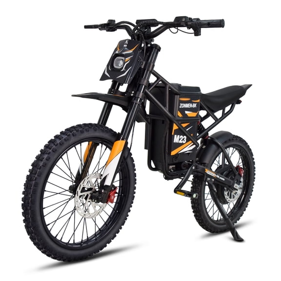 ZonMen M23 Motorized Dirt Bike for Adults, 6500W Peak Motor, 60V 30Ah Battery, 50 MPH Maximum Speed, 65 Miles Range, Full Suspension, Hydraulic Brakes