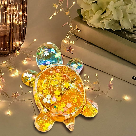 Zonao Large Exploding Flash Turtle Quicksand Ornament-20ml Color Burst Dazzles,Creative Jewelry & Table Setting Decor