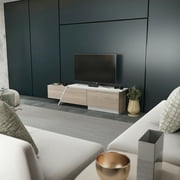 Zonas 71 Modern TV Stand Console Table Entertainment Center for Up to 65 TVs CordobaBiege White