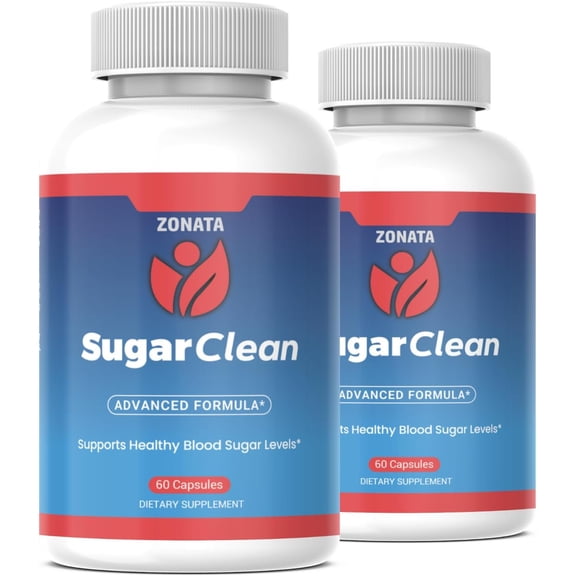 Zonata (2 Pack) Sugar Clean Capsules, Clean Supplement for Engery and Circulation Support*, 120 Count