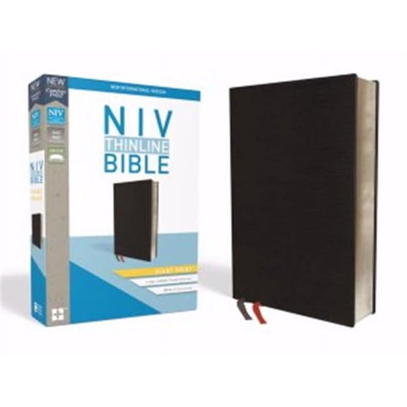 Zondervan Giant Print Black Bonded Leather Indexed NIV Thinline Bible