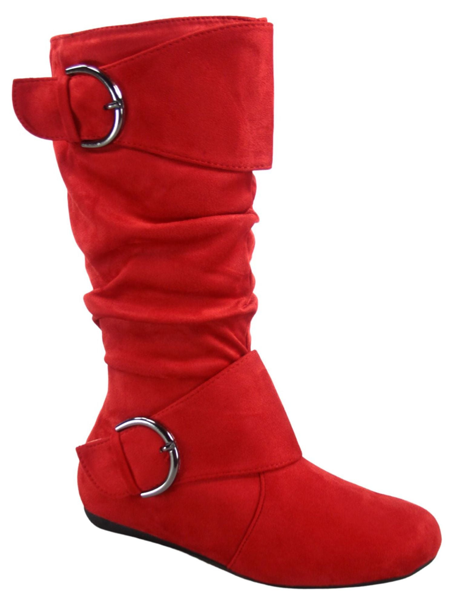 Flat heel slouch boots best sale