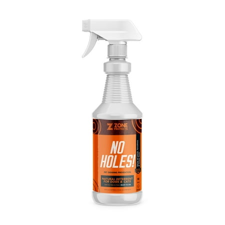 Zone No Holes! Digging Dog Prevention Spray. Stop Dogs from Digging. Safe. All-Natural. Rain Guard Technology. Keep Dogs from Digging