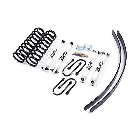 Zone Offroad 3" Suspension System w/ Chrysler 8.25 Rear Axle & 3" ID U-Bolts w/Black Nitro Shocks