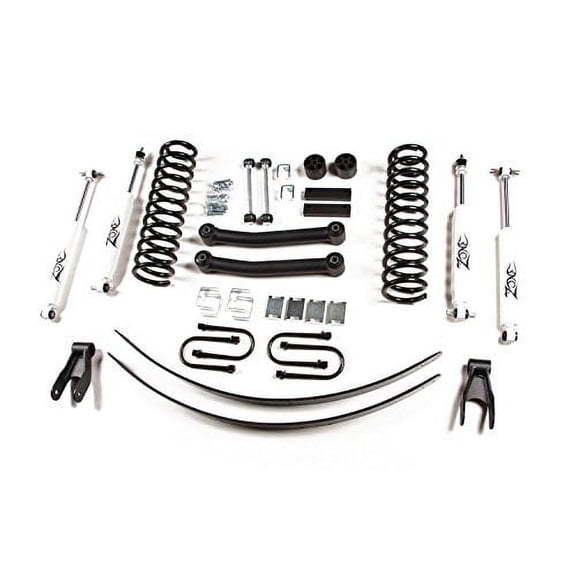 Zone Offroad 4.5" Suspension System w/ Chrysler 8.25 Rear Axle & 3" ID U-Bolts w/Black Nitro Shocks