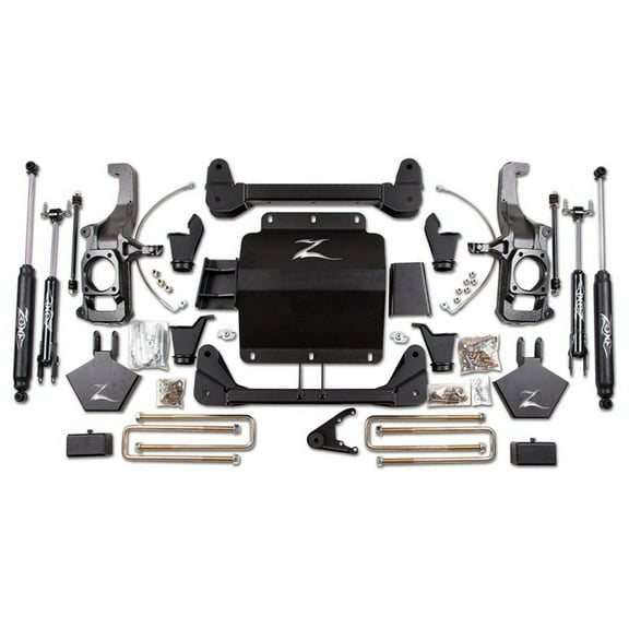 Zone Offroad Lift Kit,5" Fr,3" Rr,Nitro Shocks,11-19 GM 2500HD,3500HD Overload
