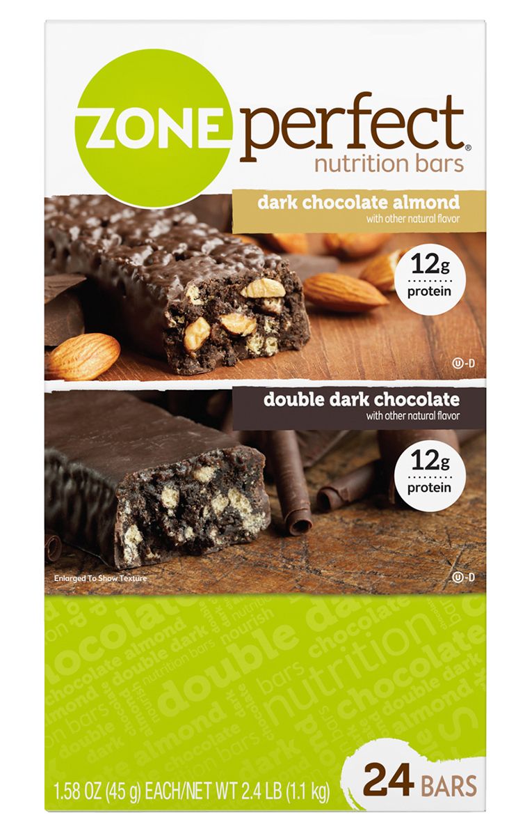Zone Perfect Nutrition Bar Dark Chocolate Almond and Double Dark