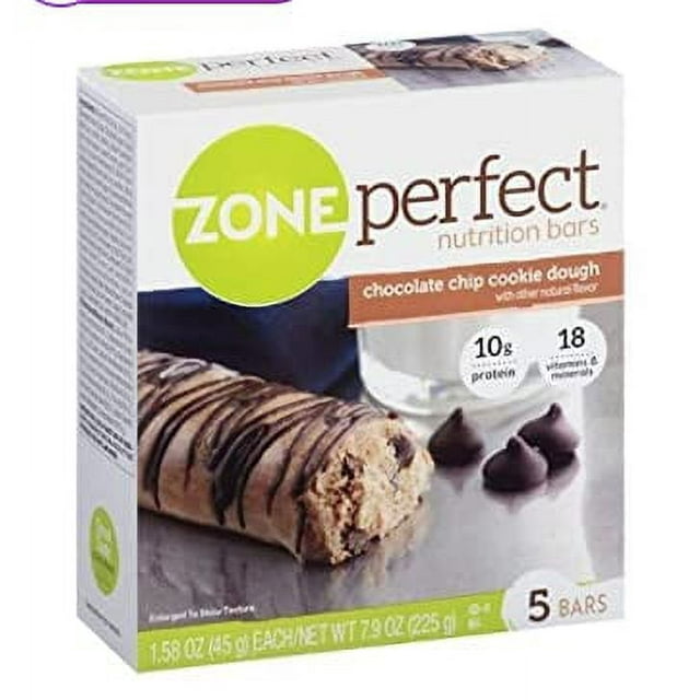 Zone Perfect Nutrition Bars, Chocolate Chip Cookie Dough, 7.9 Oz (Pack