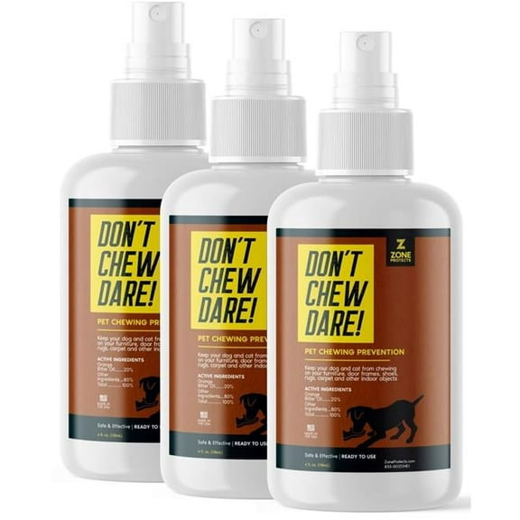 Zone Protects Pets Don't Chew Dare; Pet Chewing Deterrent; Triple Pack