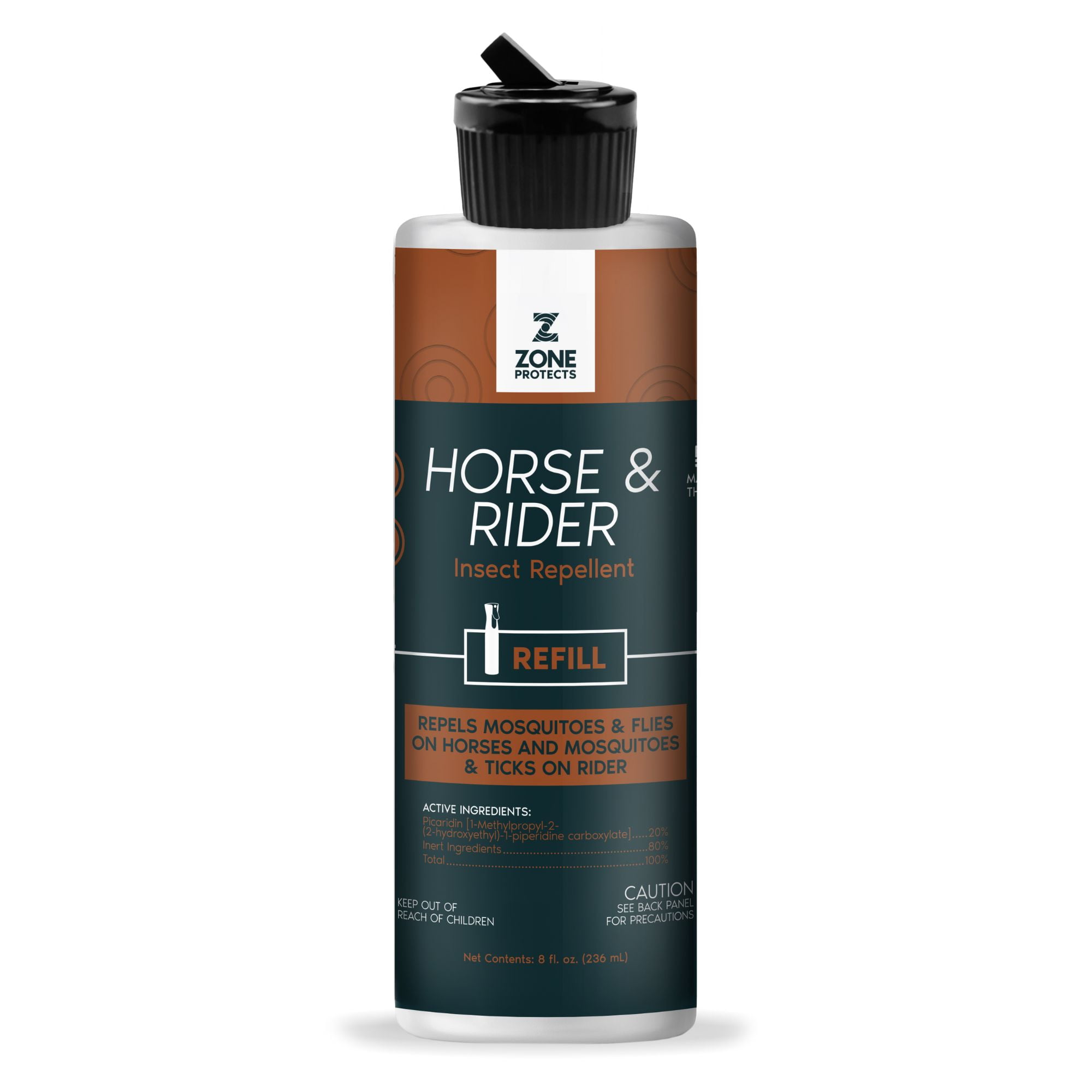 Zone Protects Horse & Rider Fly and Insect Picaridin Spray; 8oz Refill