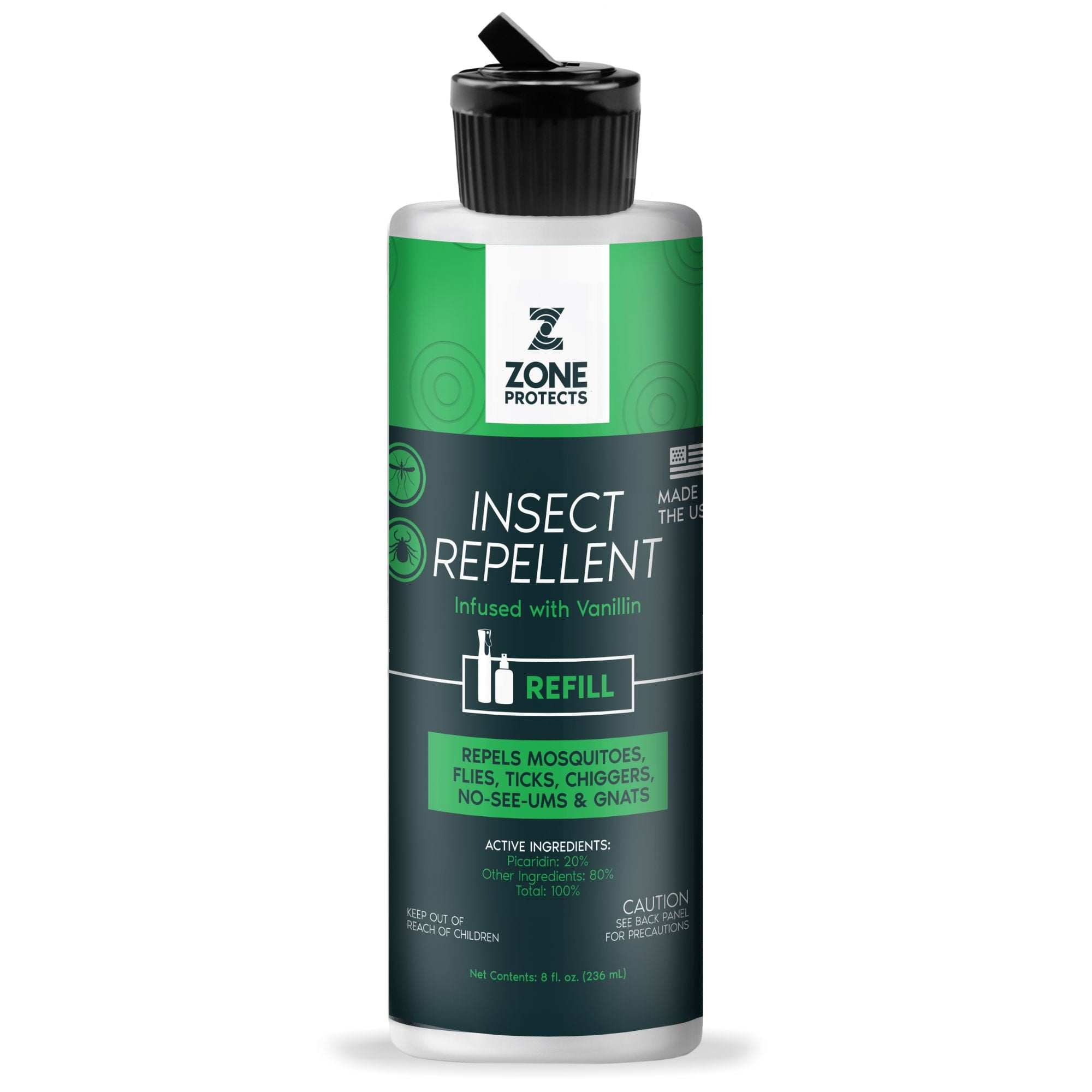 Zone Protects Insect Repellent Spray with Picaridin; 8oz Refill