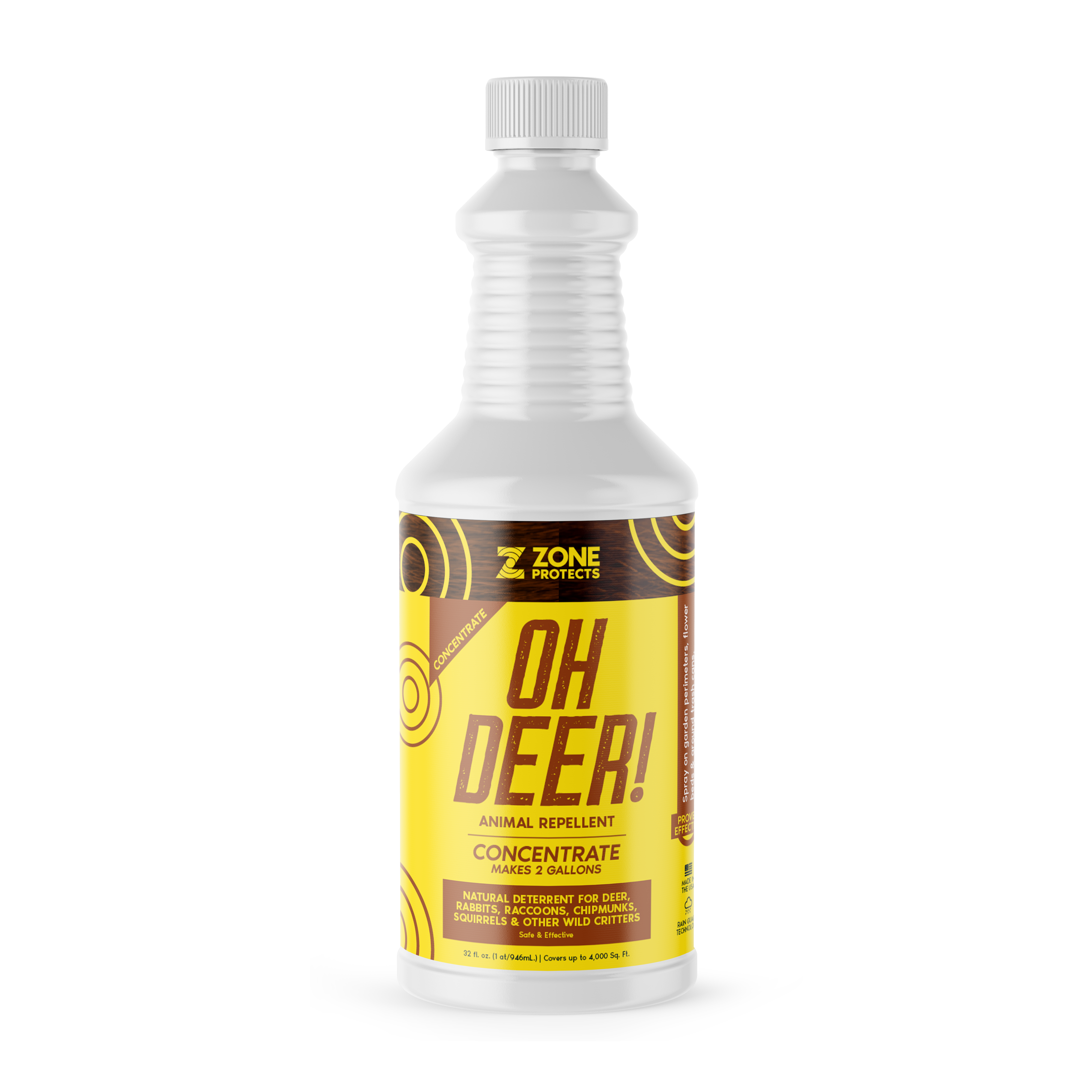 Zone Protects Oh Deer, Deer and Animal Repellent Concentrate. Stop Deer