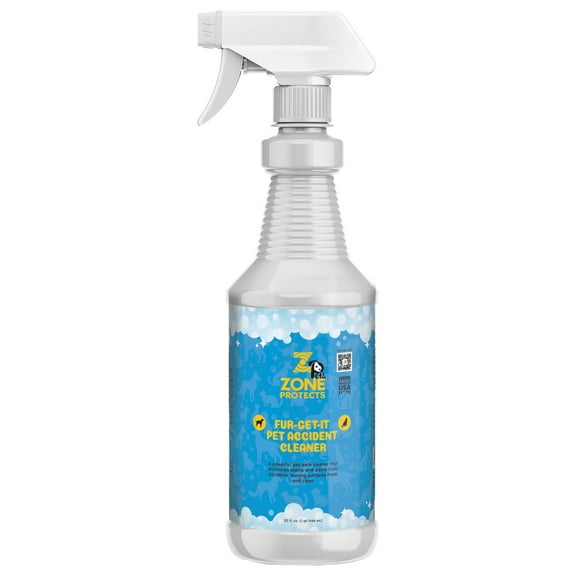Zone Protects Pets Fur-Get-It Pet Accident Cleaner 32oz; Cleans and Removes Pet Accident Stains from Carpets, Floors and Furniture