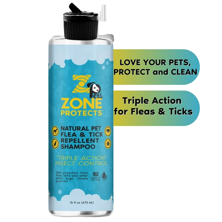 Zone Protects Pets Flea Tick Shampoo 16oz Natural Repellent Oils to Keep Your Pet Safe Healthy and Happy Walmart
