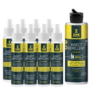 Zone Protects Picaridin Insect Repellent Unscented Bundle; 8 1oz Mist Spray Plus Refill