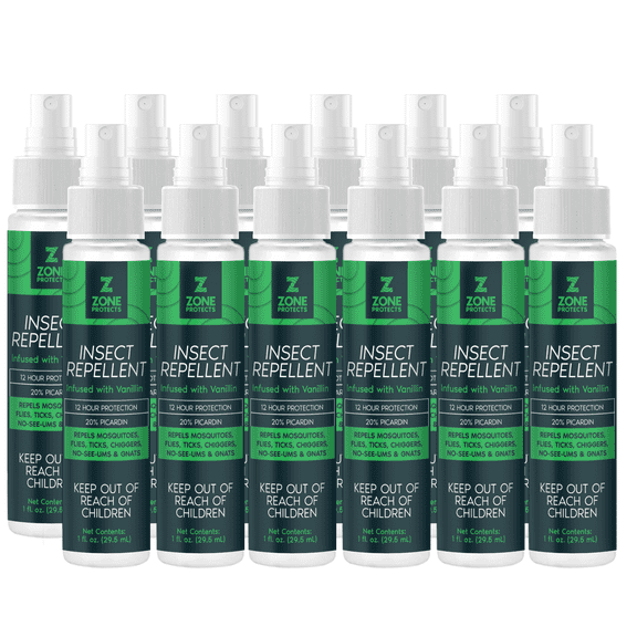 Zone Protects Picaridin Scented Insect Repellent Master Case; (12) 1oz Mist Sprayers; Light Fresh Scent