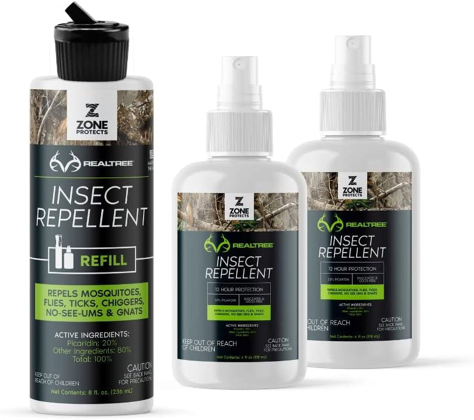Zone Realtree Invisible Hunter Picaridin Insect Repellent. DEET Free. Two 4oz Bottles Picaridin