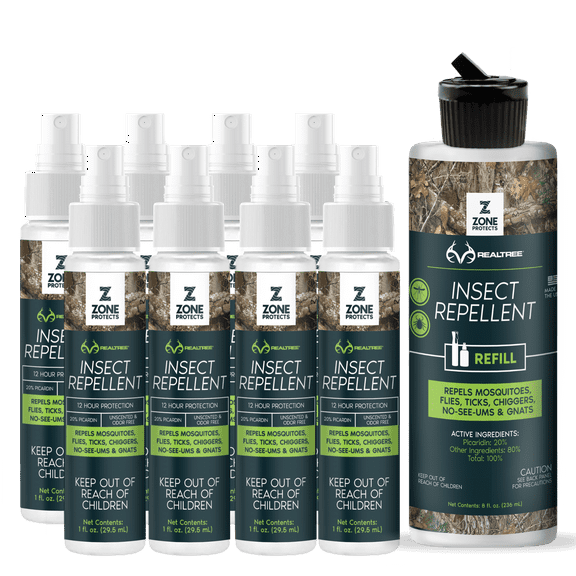 Zone Realtree Outfitter's Bundle Picaridin Insect Repellent Spray, 1oz Case + Refill